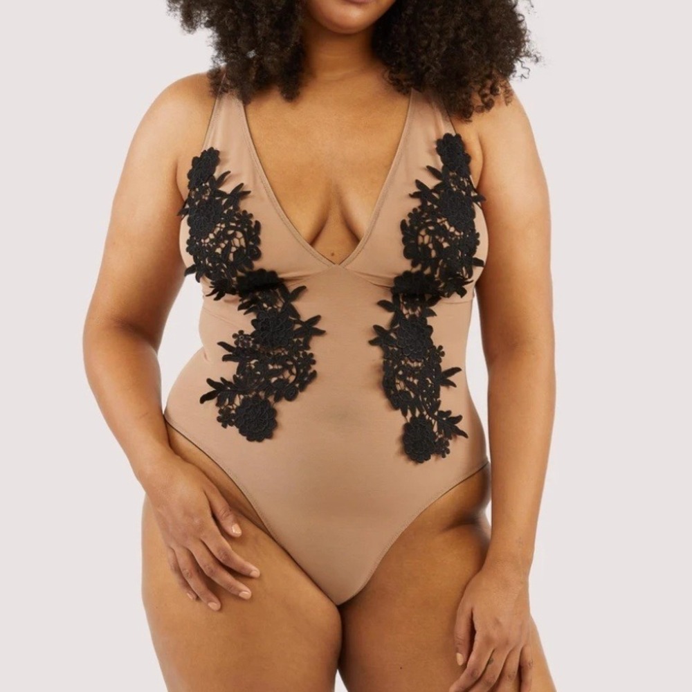 NEW Playful Promises Alaina Illusion Mesh Embroidered‎ Body Suit Teddy Sz 16 NWT